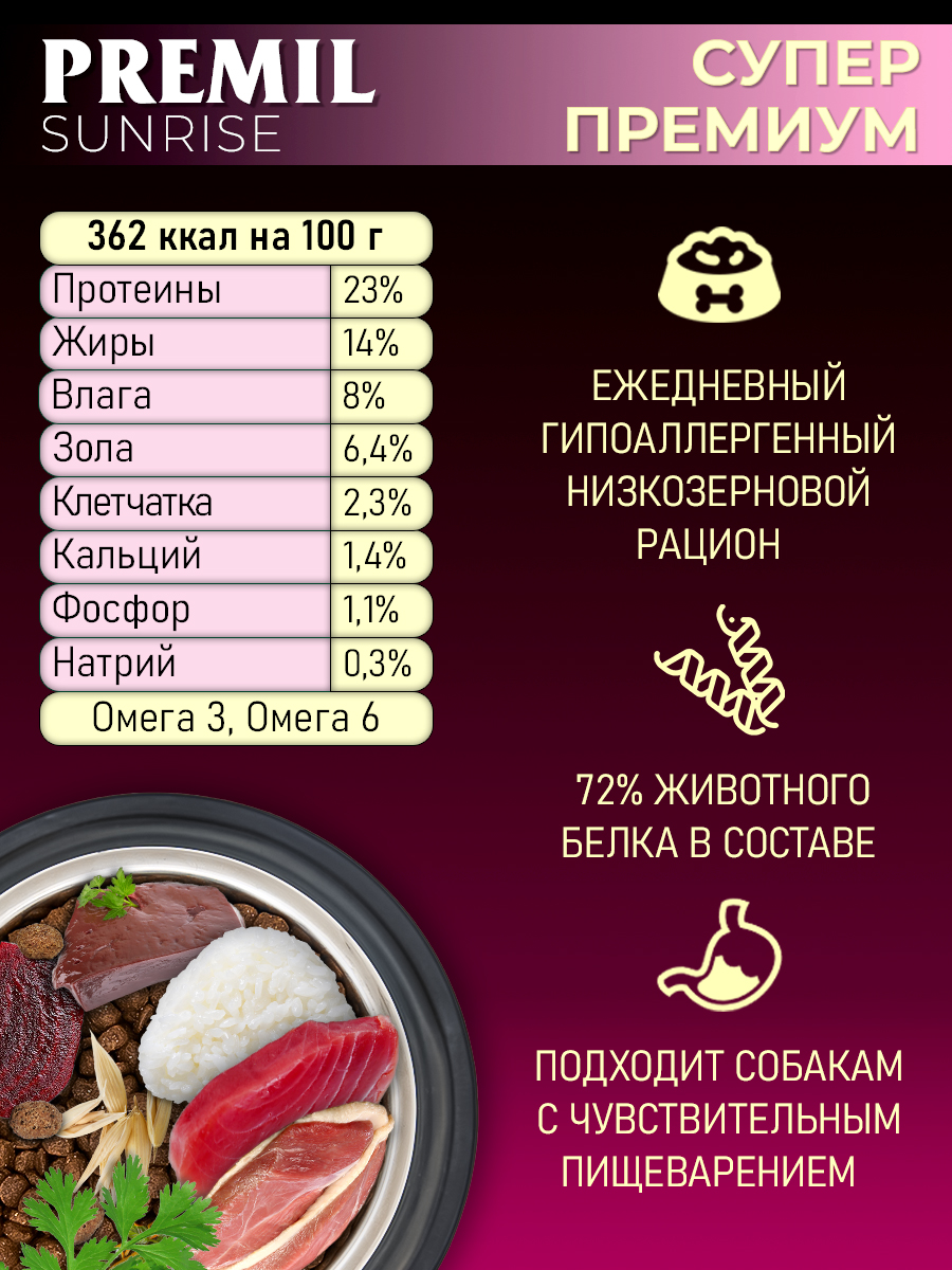Корм Premil Sunrise superpremium